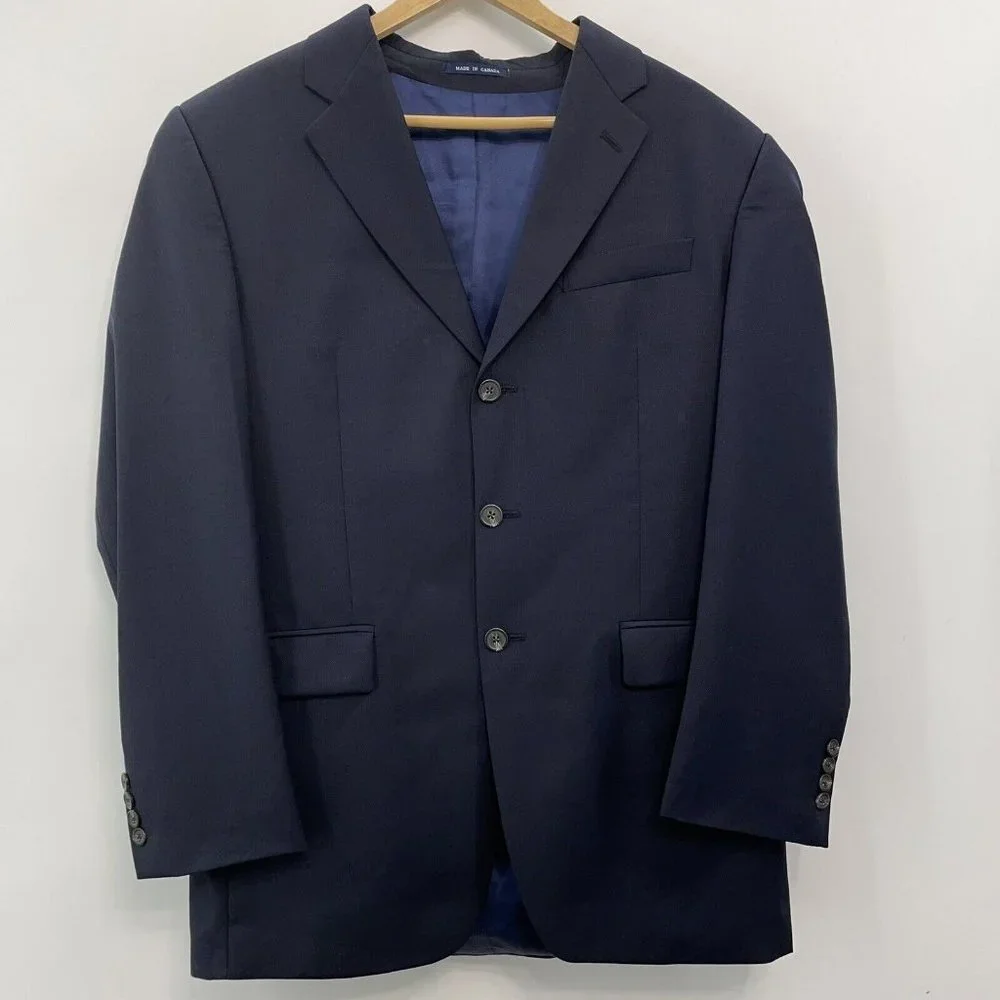 Ralph Lauren Black Label Blazer Coat Wool Academia Office Business Blue 40L